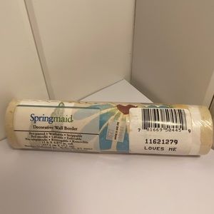 90s springmaid wall paper wall border floral LOVES ME daises Spring Maid vintage
